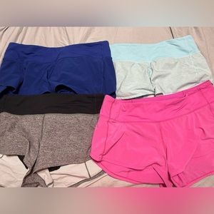Size 6 2.5” Lululemon Speed Up Shorts Bundle